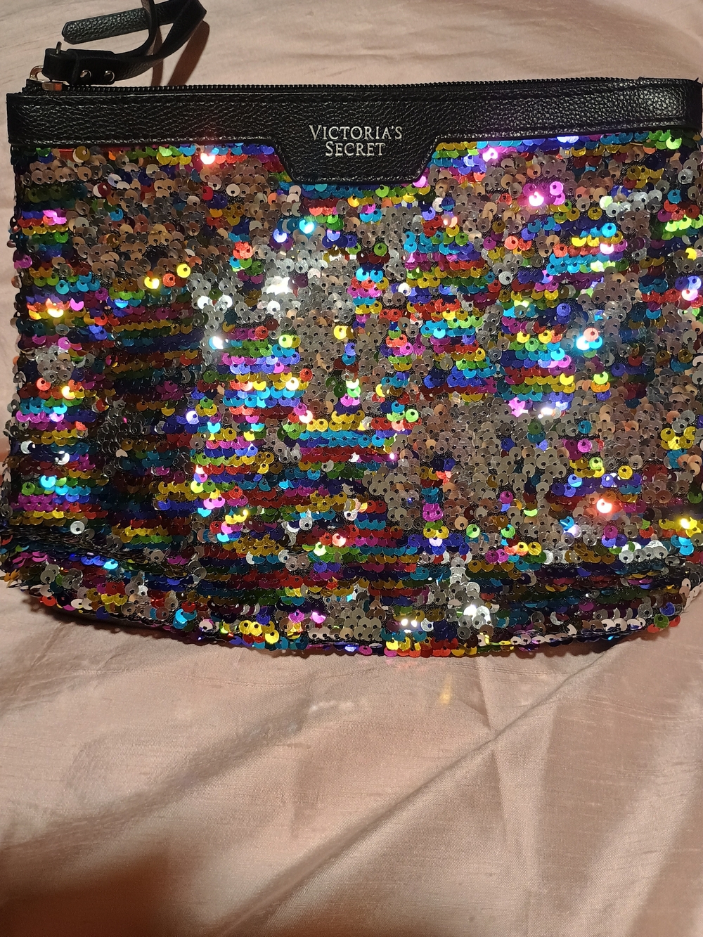 Victoria's Secret Multicolor Sequin Wristlet Clutch